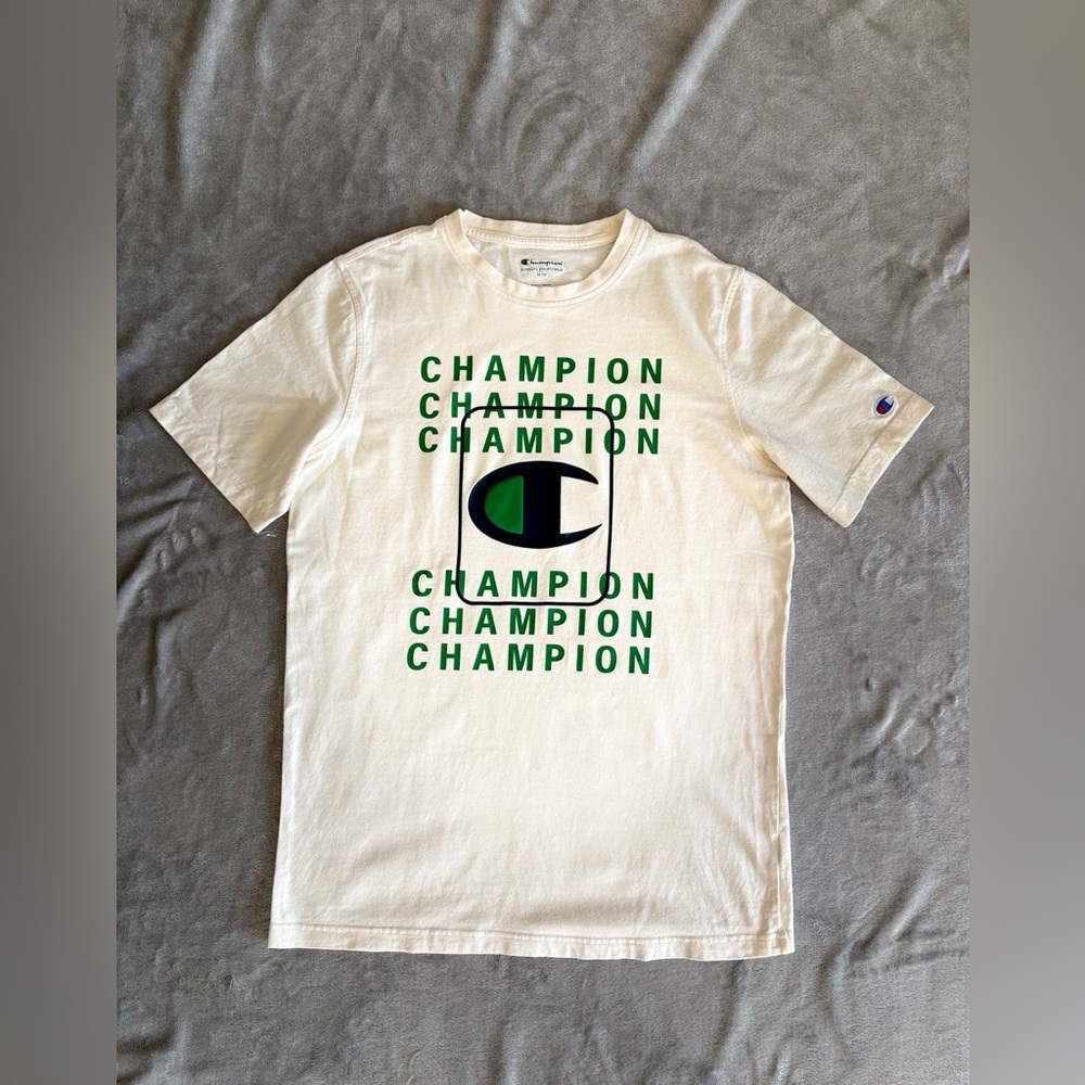 Champion Men’s White Big Logo Graphic Tee Size M